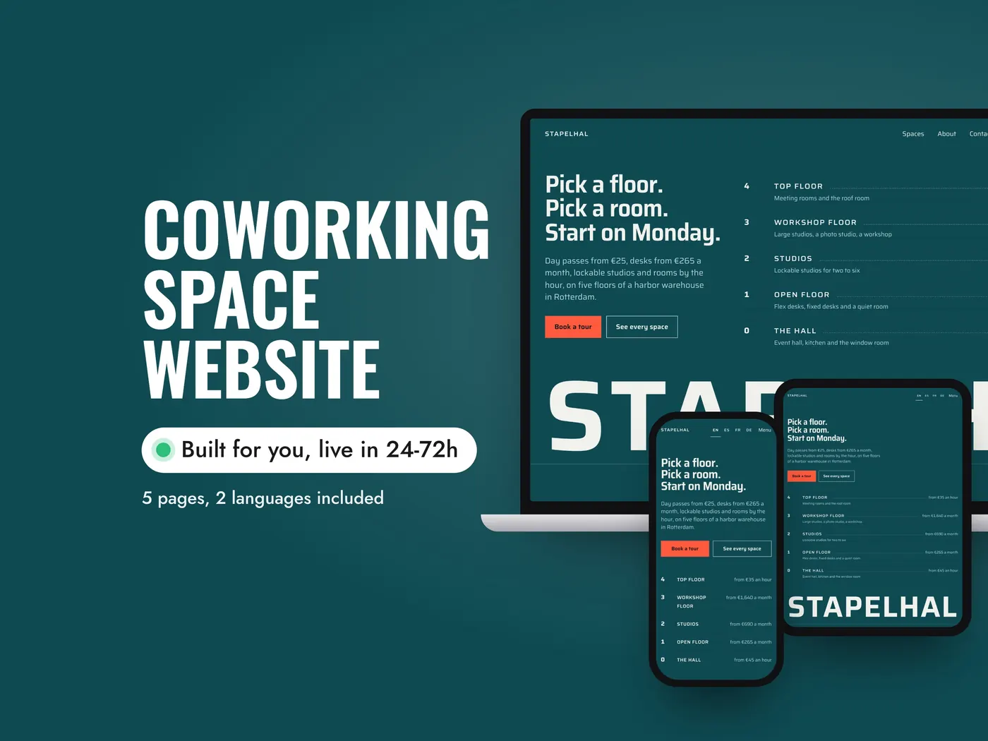 STAPELHAL, Personalized website, view 1