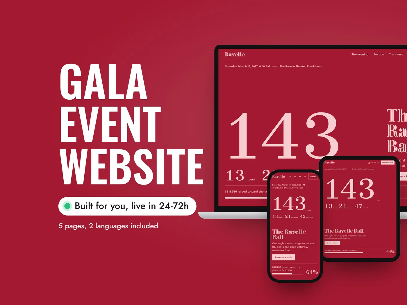 RAVELLE, Personalized website, view 1