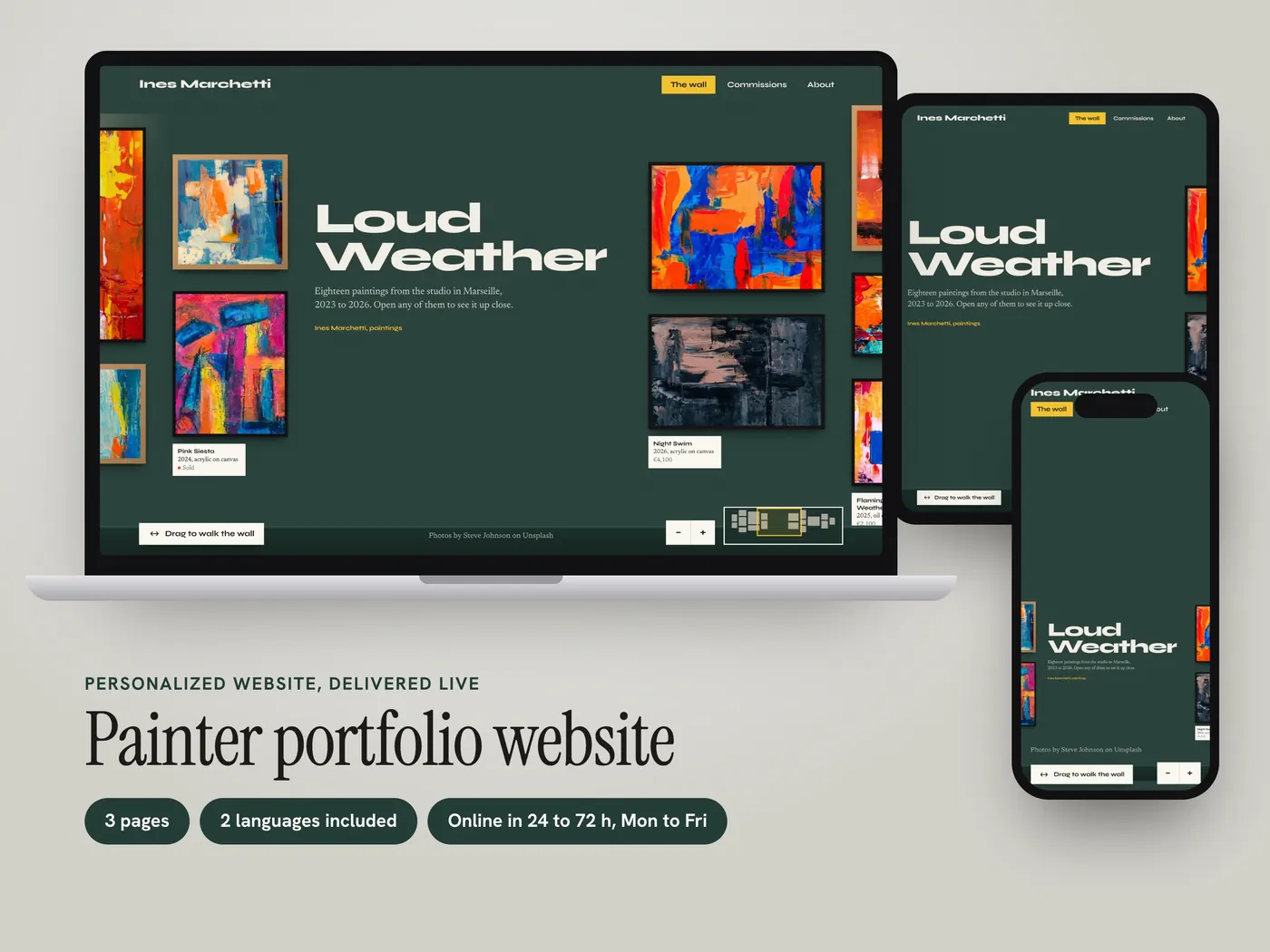 Ines Marchetti Paintings, Personalized website, view 1