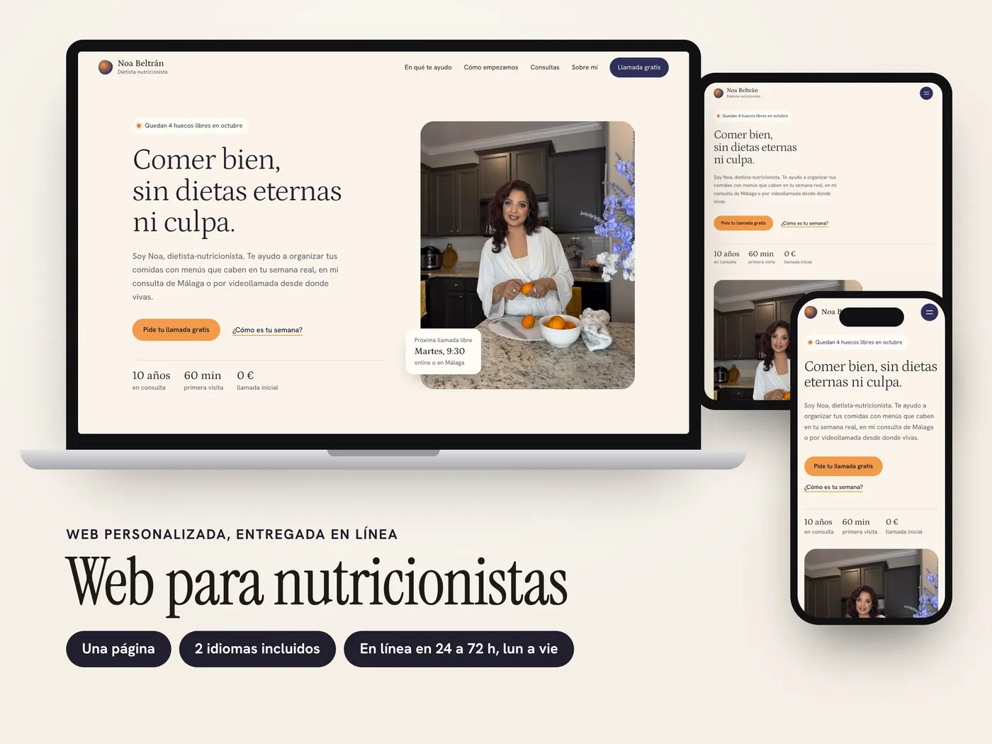 Noa Beltrán, Personalized website, view 1