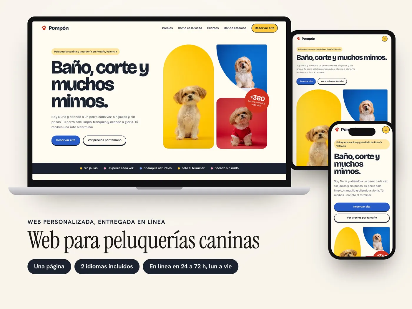 Pompón, Personalized website, view 1