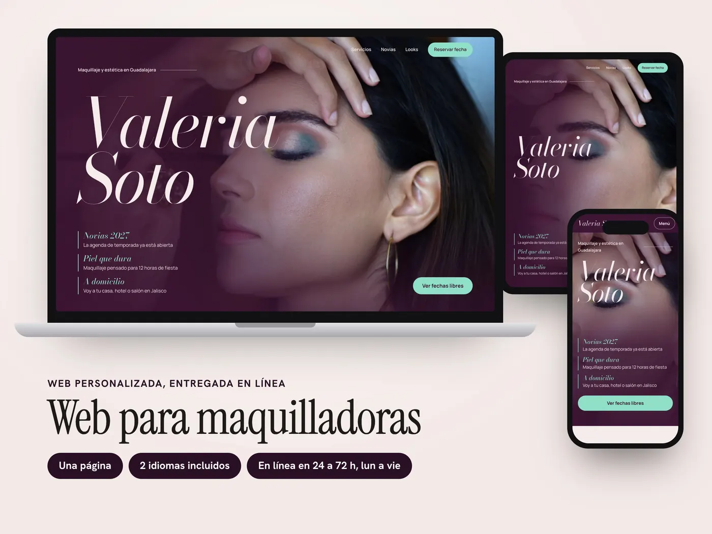 Valeria Soto, Personalized website, view 1