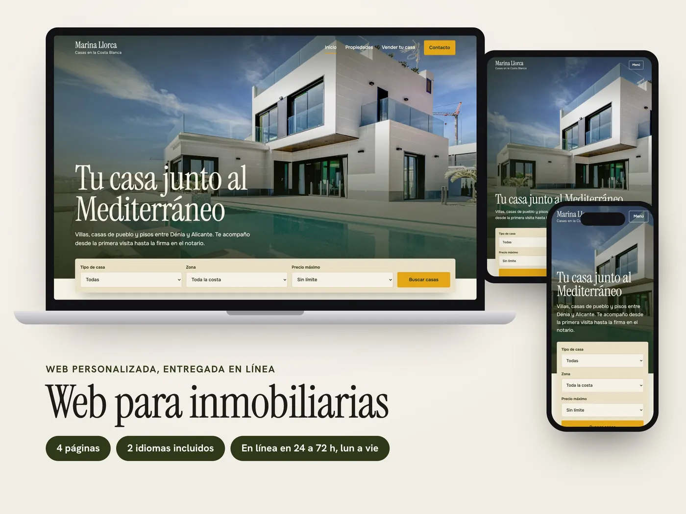 Marina Llorca, Personalized website, view 1