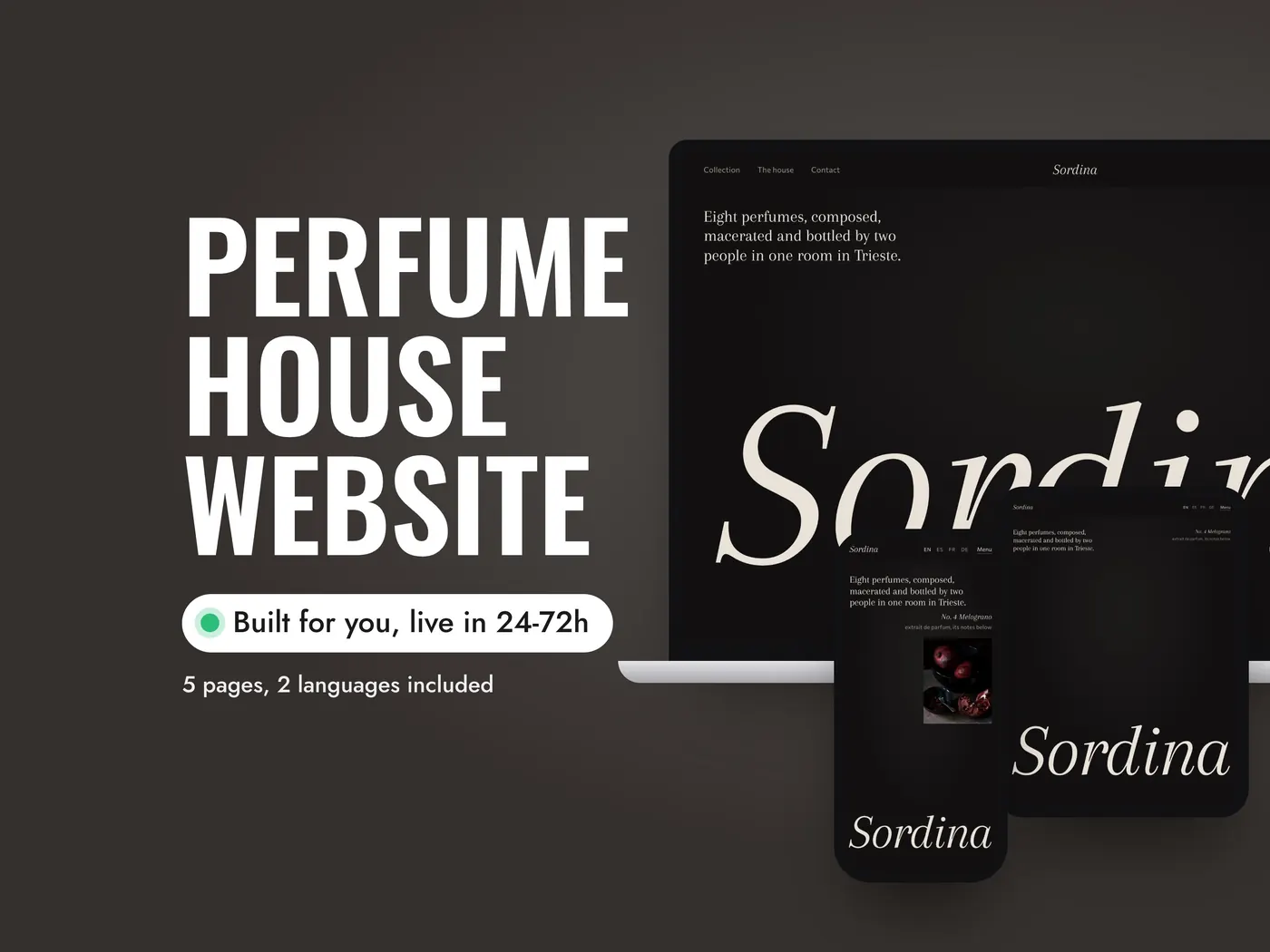 SORDINA, Personalized website, view 1