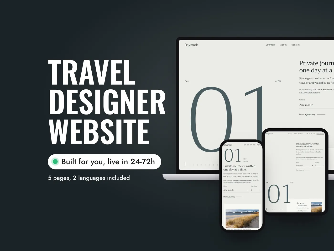 DAYMARK, Personalized website, view 1