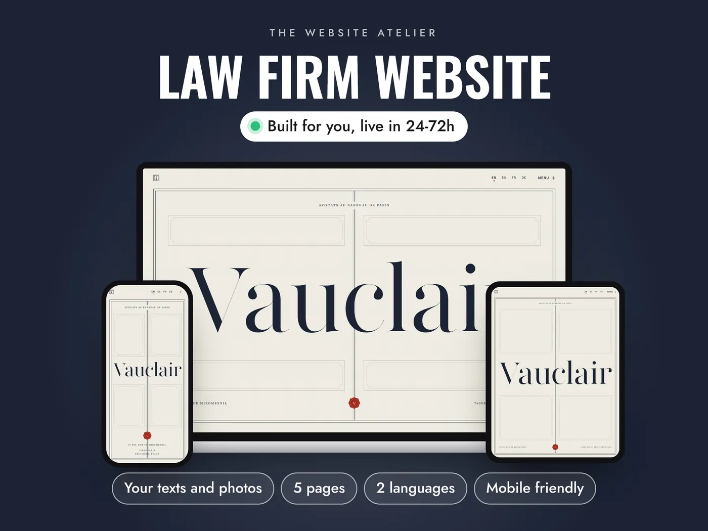 VAUCLAIR: Webdesign auf Laptop, Tablet und Smartphone