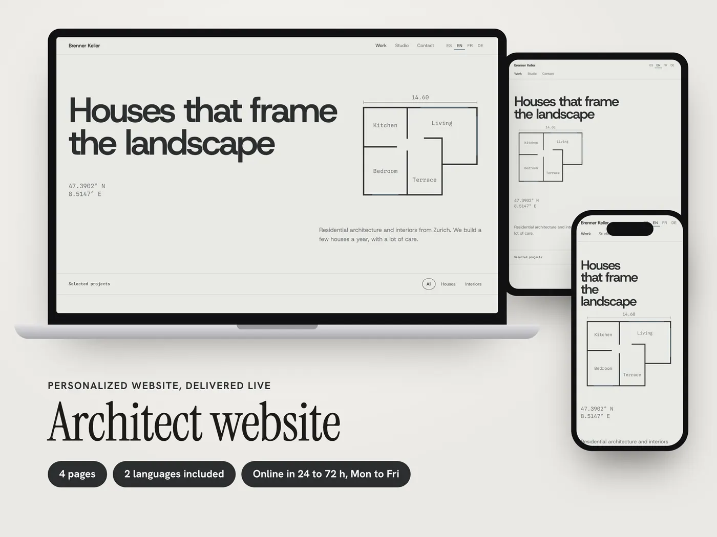 Brenner Keller, Personalized website, view 1
