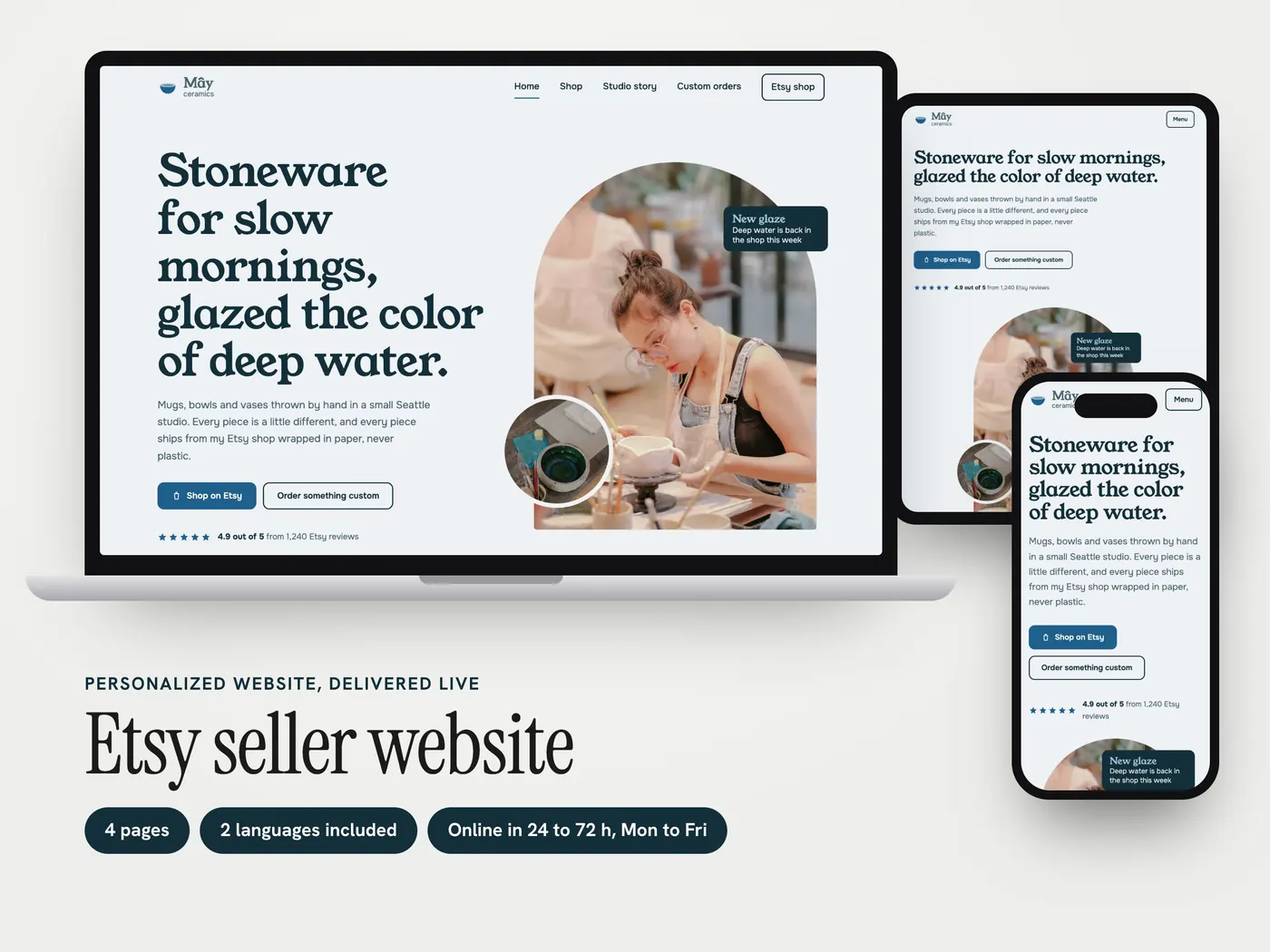 Mây Ceramics, Personalized website, view 1