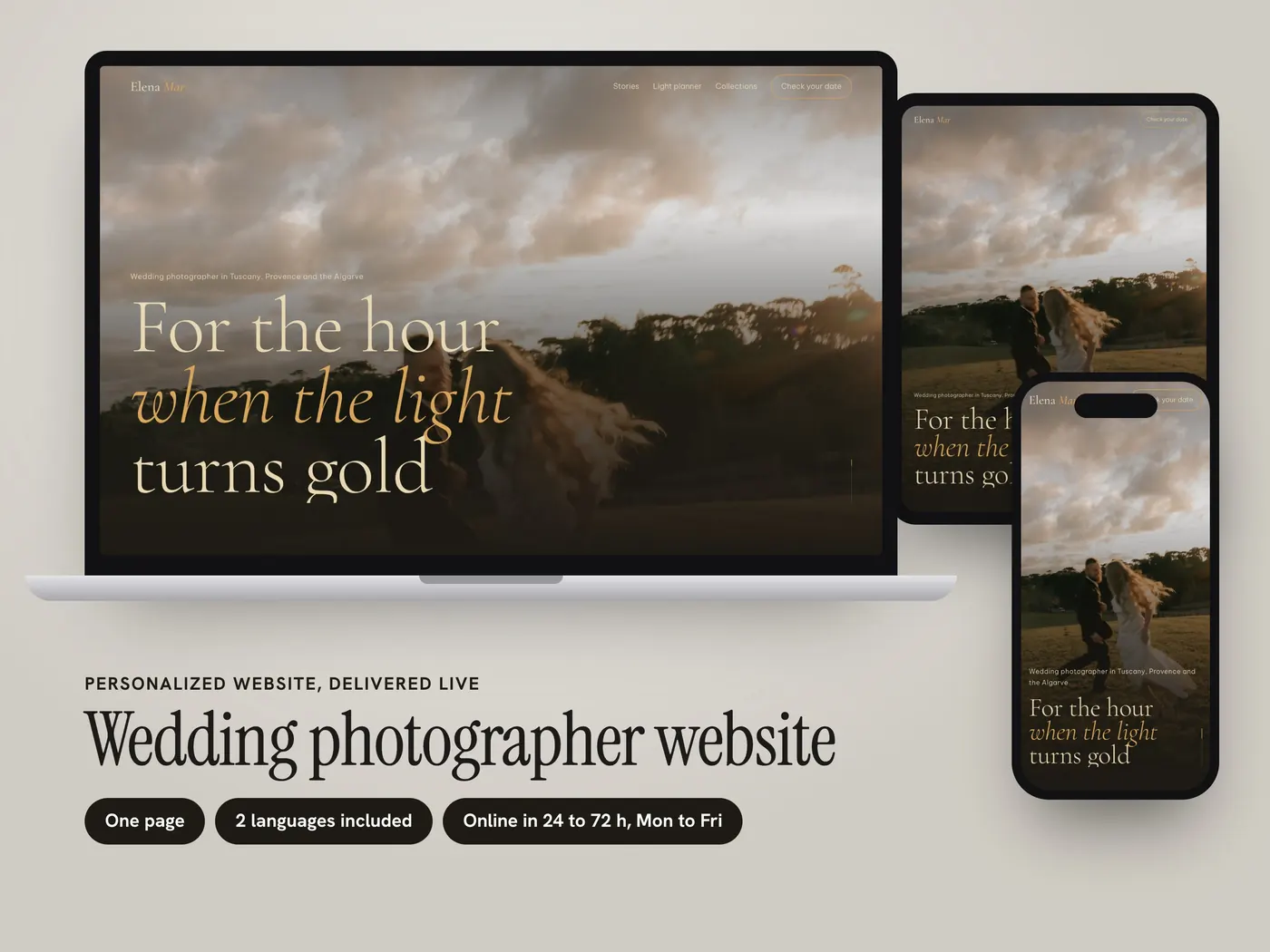 Elena Mar, Personalized website, view 1
