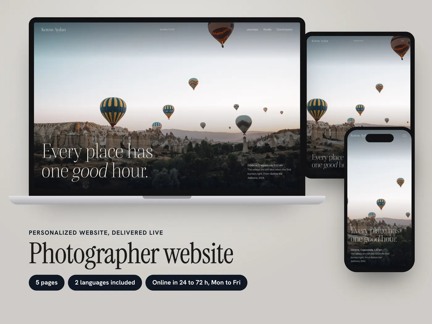 Kerem Aydan, Personalized website, view 1