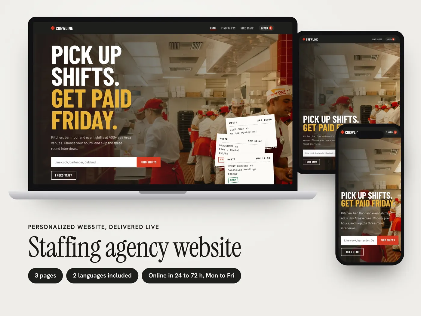 Crewline, Personalized website, view 1