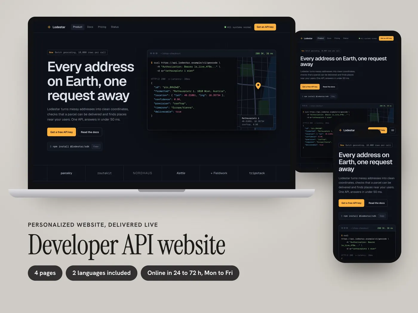 Lodestar, Personalized website, view 1