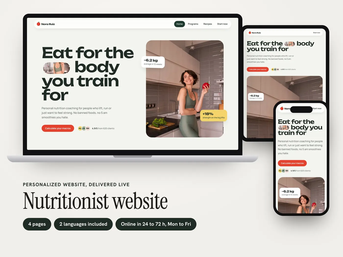 Nora Ruiz, Personalized website, view 1