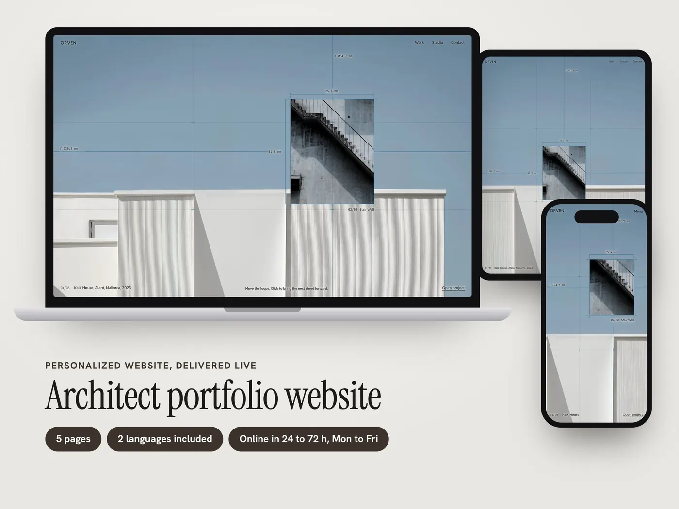 ORVEN, Personalized website, view 1