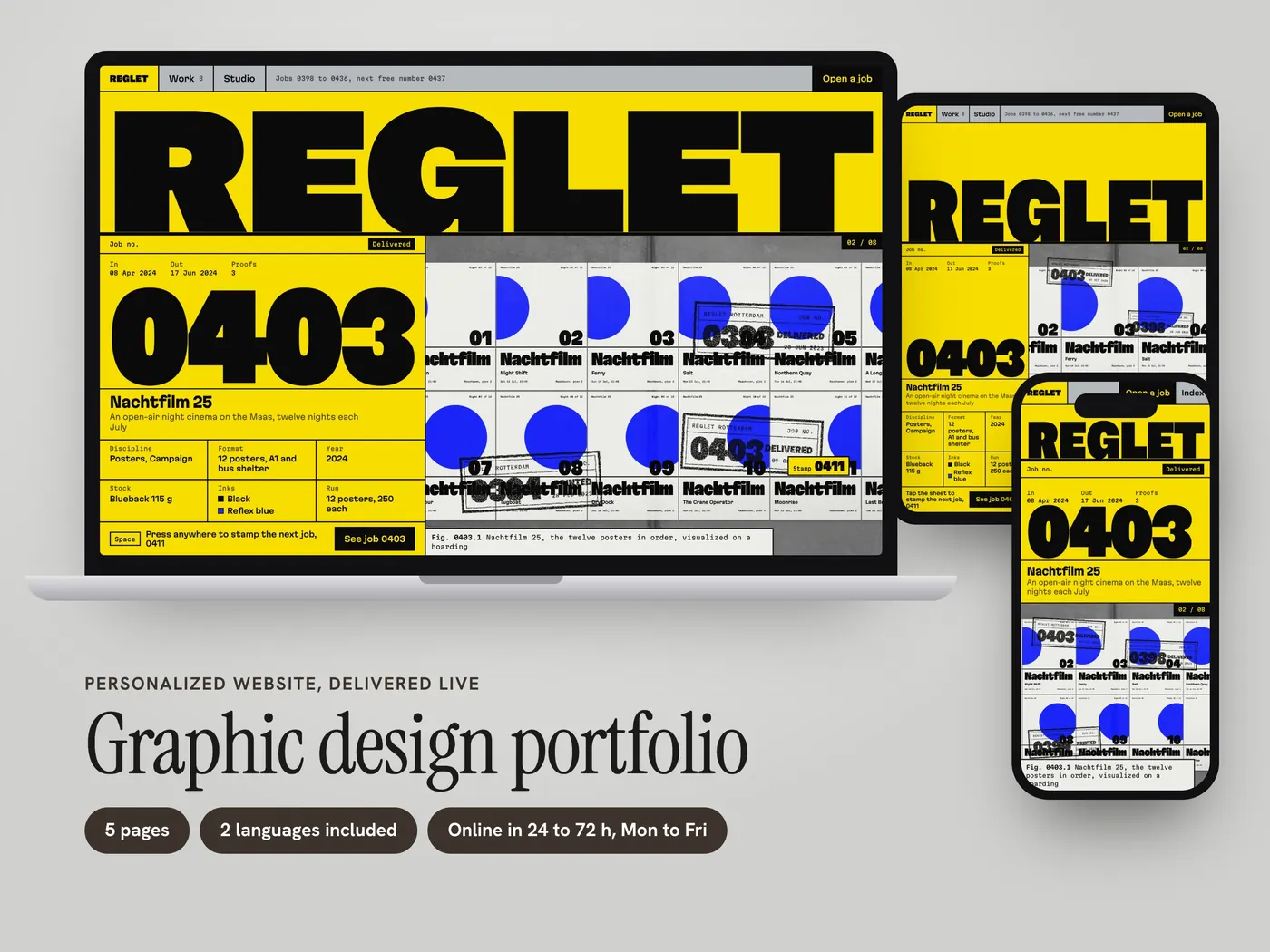 REGLET, Personalized website, view 1