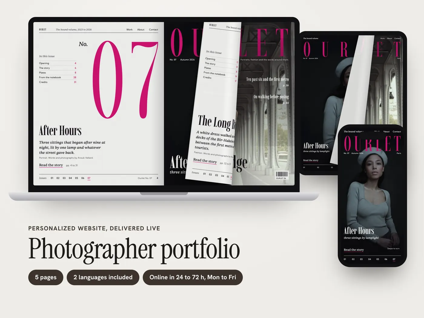 OURLET, Personalized website, view 1