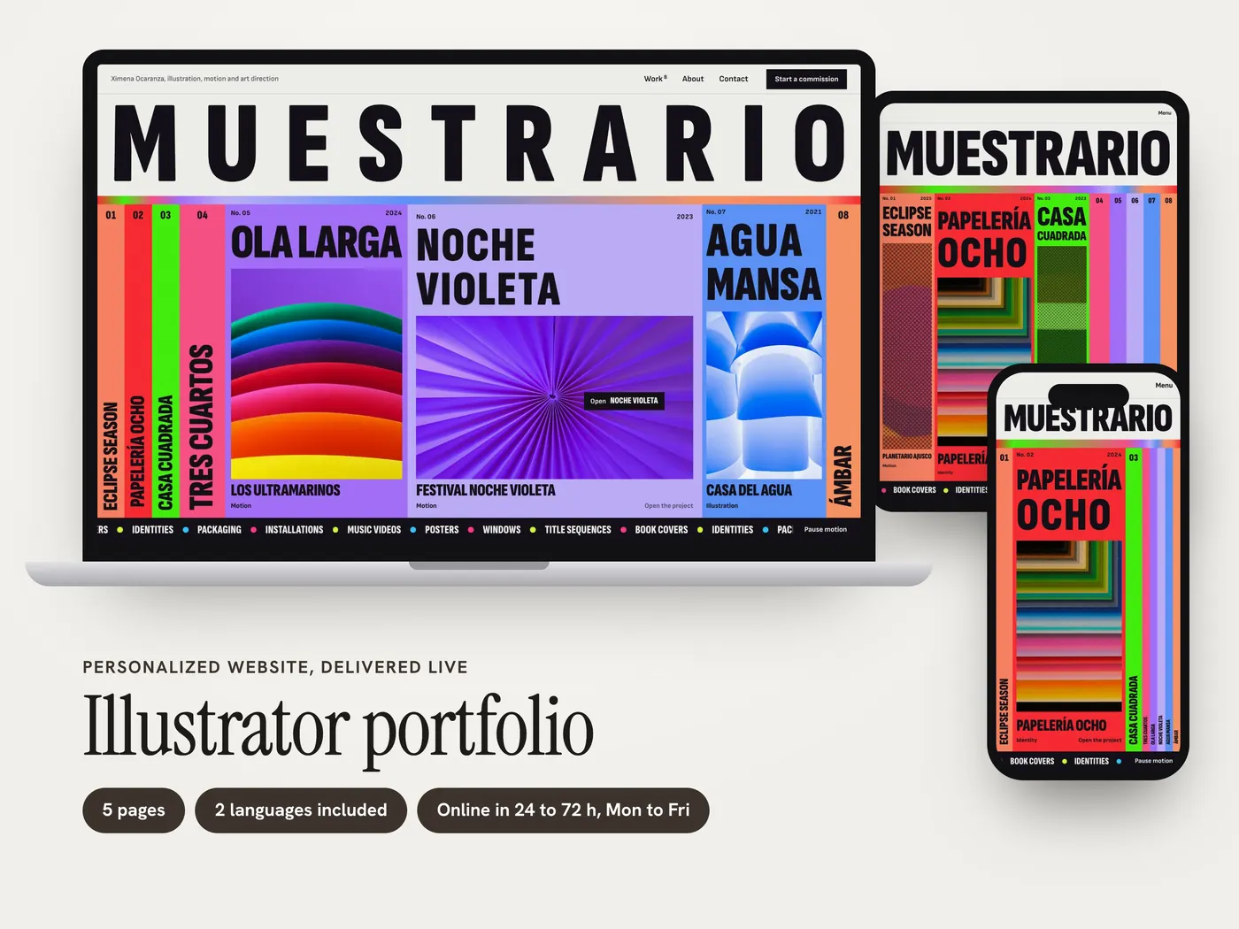 MUESTRARIO, Site personnalisé, view 1