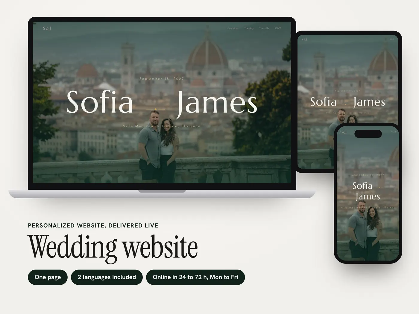 Sofia & James, Personalized website, view 1