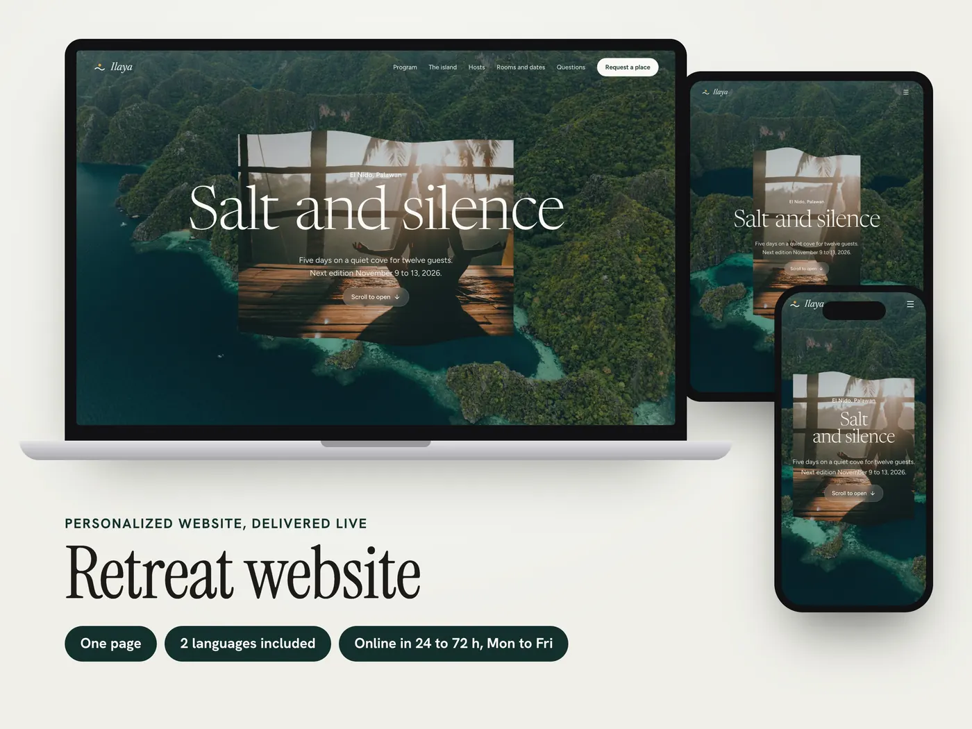 Ilaya, Personalized website, view 1