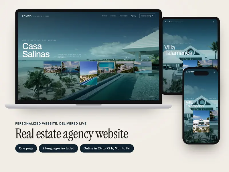 Salina Estates: Personalized website, Premium Collection