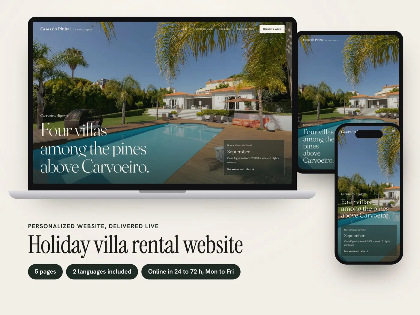 Casas do Pinhal, Personalized website, view 1