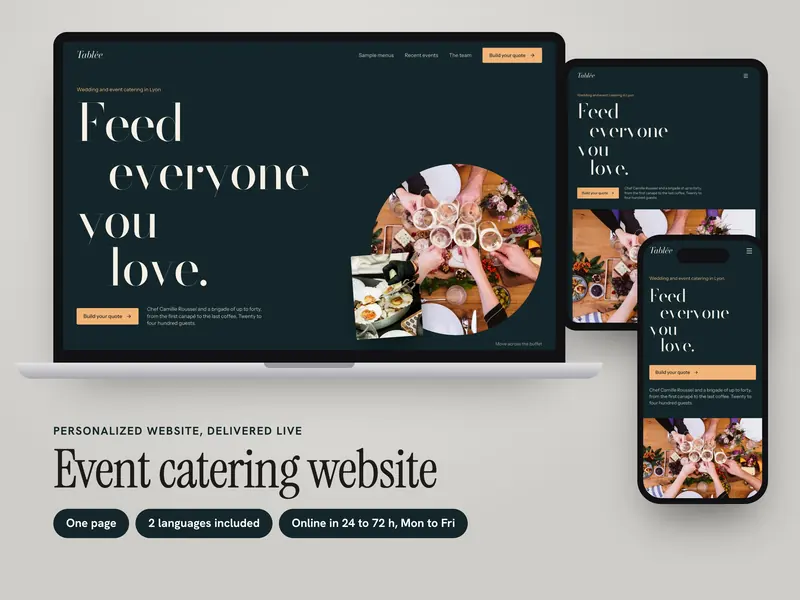 Tablée: Personalized website, Premium Collection