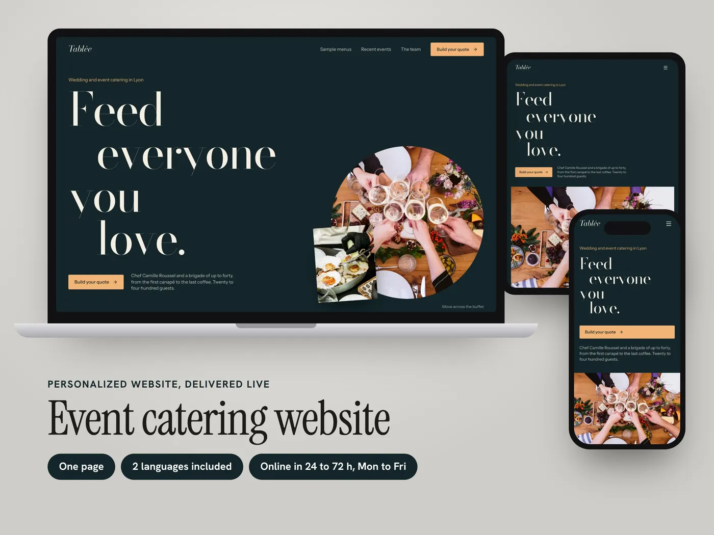 Tablée, Personalized website, view 1