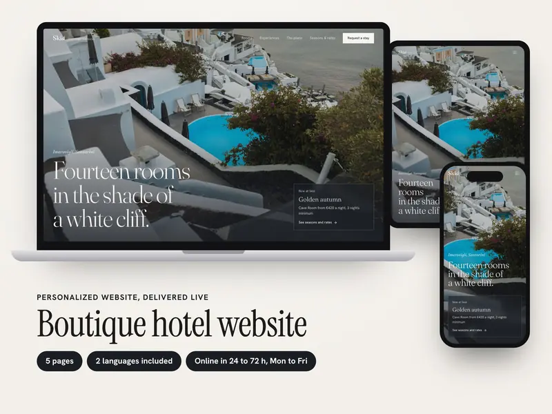 Skiá: Personalized website, Premium Collection