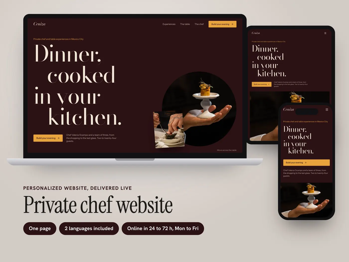 Ceniza, Personalized website, view 1
