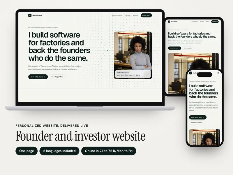 Nia Calloway: Personalized website, Premium Collection
