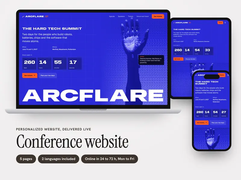 Arcflare: Personalized website, Premium Collection