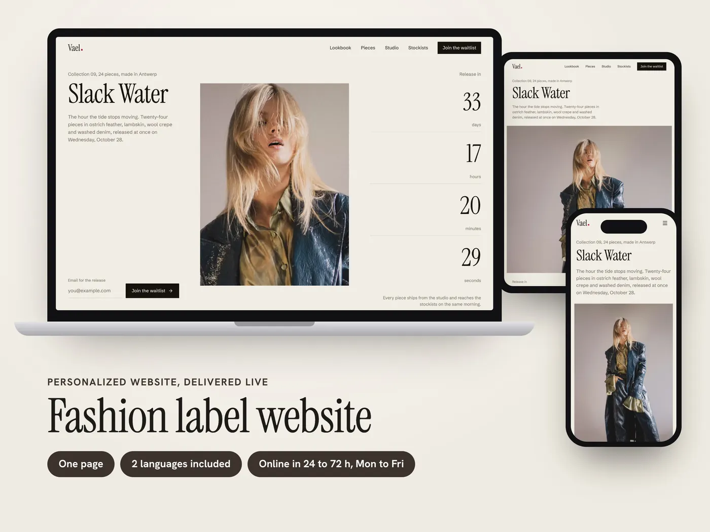 Vael, Personalized website, view 1