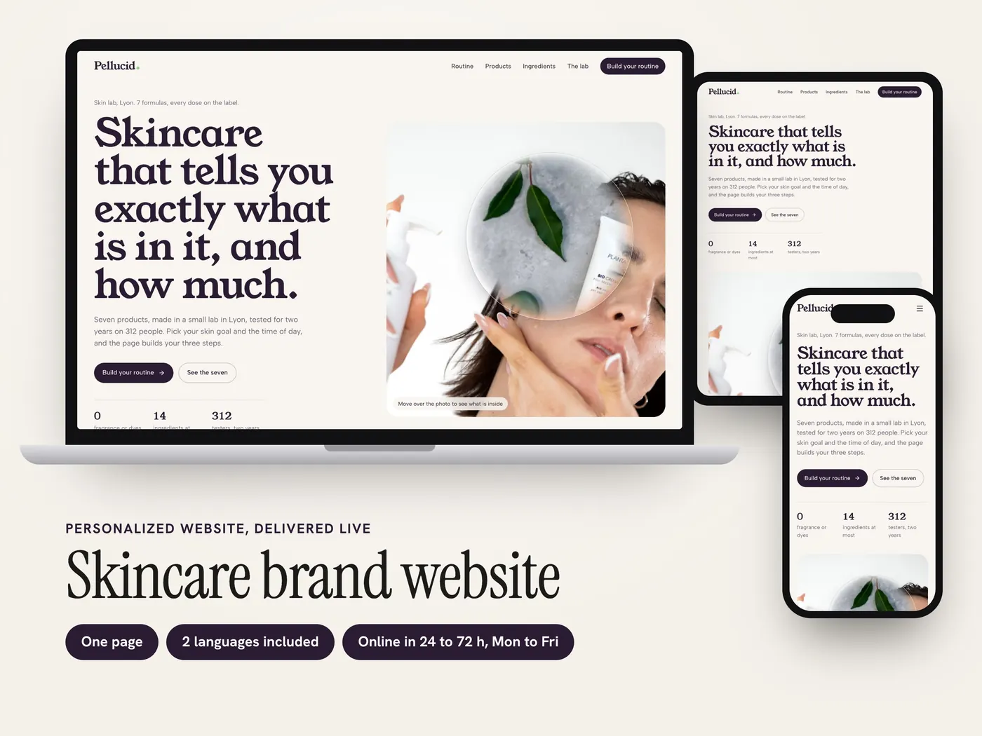 Pellucid, Personalized website, view 1