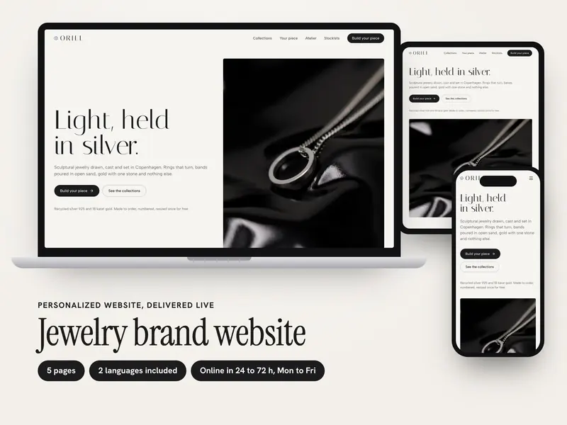 Oriel: Personalized website, Creative Studios & Brands