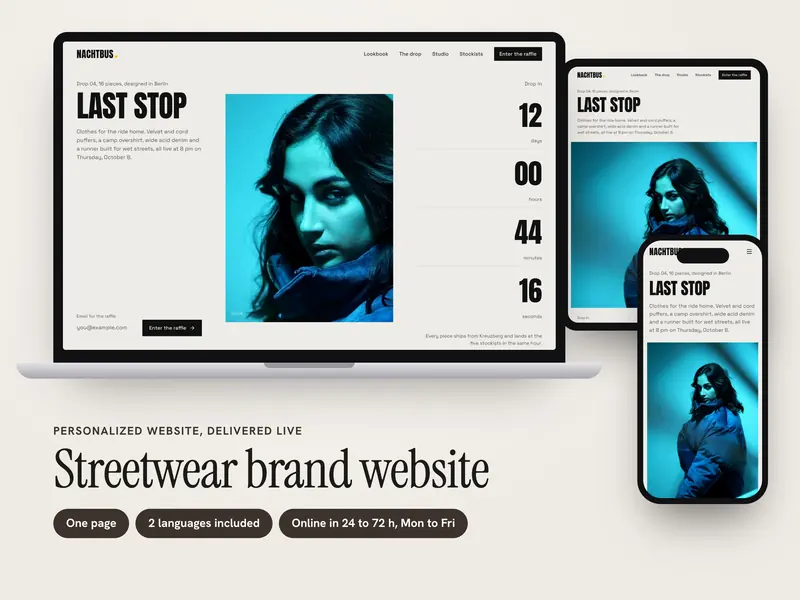 Nachtbus: Personalized website, Creative Studios & Brands
